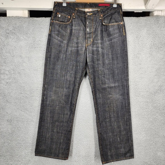 Banana Republic Mens 34x30 Denim‎ Jeans Button Fly Hand Finished Authentic - Picture 1 of 14